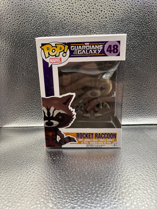 FUNKO Pop Vinyl Rocket Raccoon #48 FRENLY BRICKS - Open 7 Days