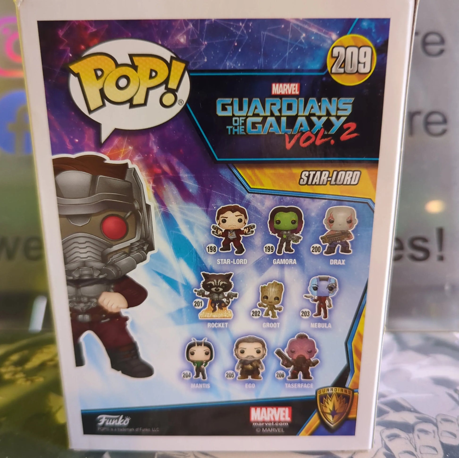 FUNKO POP VINYL 209 STAR-LORD GUARDIANS OF THE GALAXY VOL 2 - FRENLY BRICKS - Open 7 Days