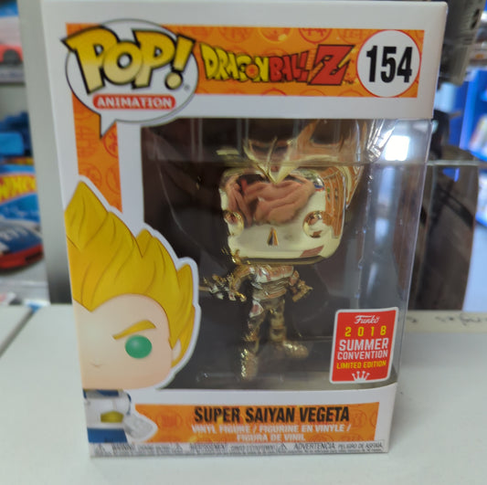 FUNKO POP VINYL - Super Saiyan Vegeta - 154 - Gold - 2018 Summer Convention - FRENLY BRICKS - Open 7 Days