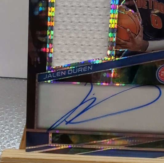 Jalen Duren Signed Patch Auto Rookie Card RC Spectra Prizm 91/99 Pistons FRENLY BRICKS