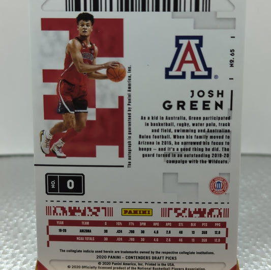 Panini 2020-2021 - Josh Green - AUTO - Conference Ticket - Rookie - College - 28/30 FRENLY BRICKS