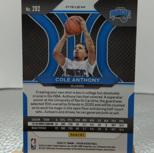 2020-21 Panini Prizm Cole Anthony Pink Cracked Ice Prizm #292 Rookie RC Magic FRENLY BRICKS