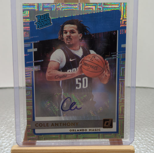 2020-21 Donruss Choice #208 Rated Rookie Silver Mojo Cole Anthony RC Auto Magic FRENLY BRICKS