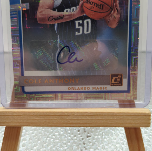 2020-21 Donruss Choice #208 Rated Rookie Silver Mojo Cole Anthony RC Auto Magic FRENLY BRICKS