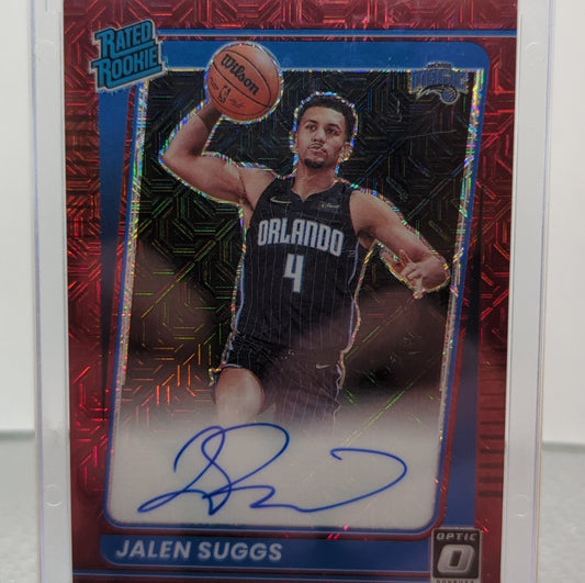 2021-2022 Donruss Optic Jalen Suggs Rated Rookie Auto RED FRENLY BRICKS