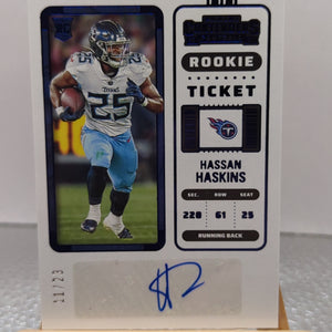 2022 Zenith Hassan Haskins Green Contenders Preview Rookie Ticket Auto 11/23 FRENLY BRICKS