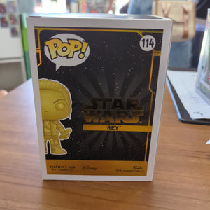 Rey 114 Funko Pop! Gold Metallic Vinyl Figure Special Edition Star Wars FRENLY BRICKS - Open 7 Days