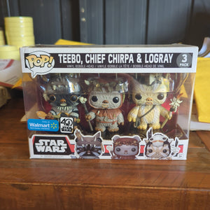 Funko Pop Star Wars Teebo, Chief Chirpa, and Logray 3 pack Walmart Exclusive FRENLY BRICKS - Open 7 Days