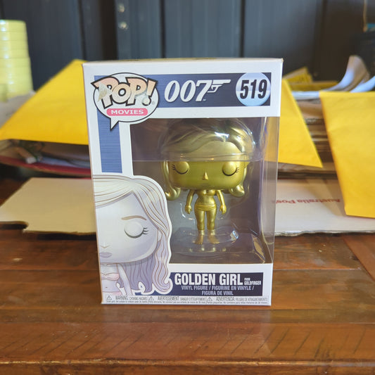 Funko Pop!   007 - Goldfinger - Golden Girl #519 *faded* FRENLY BRICKS - Open 7 Days