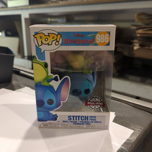 FUNKO Pop! #986 Stitch with Frog - Lilo & Stitch FRENLY BRICKS - Open 7 Days