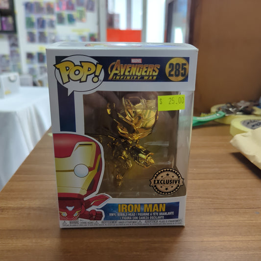 Avengers Infinity War Iron Man Gold Chrome Exclusive Pop! Vinyl Figure #285 FRENLY BRICKS - Open 7 Days