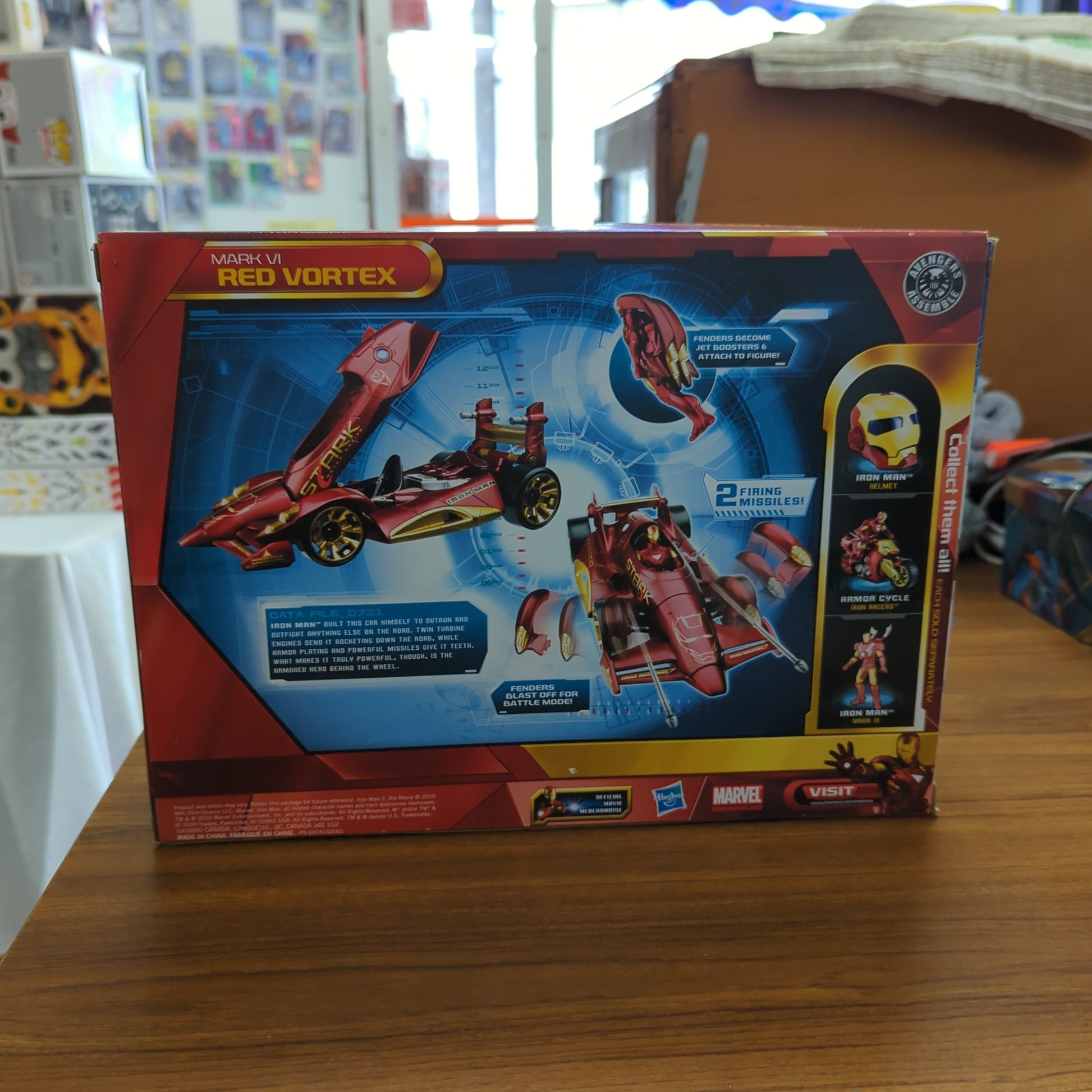 New Sealed IRON MAN 2 Mark IV Red Vortex Car + Figure & Missiles Hasbro 2009 FRENLY BRICKS - Open 7 Days