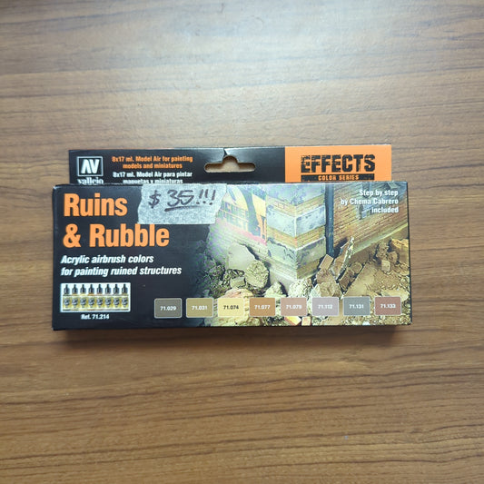 Vallejo AV71214 Model Air Ruins & Rubble 8 Colour Acrylic Paint Set FRENLY BRICKS - Open 7 Days