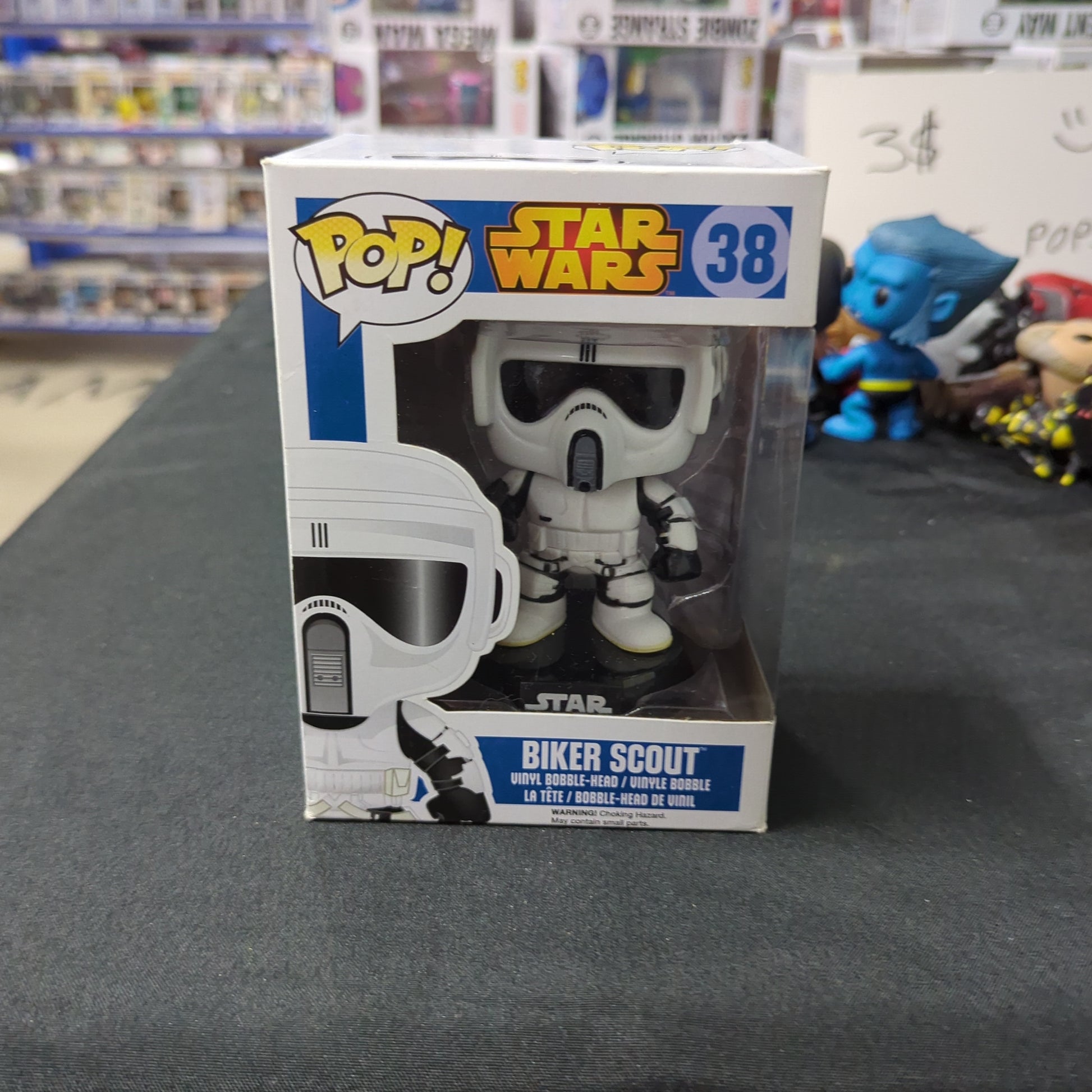 Funko Pop Star Wars Biker Scout #38 Vinyl Bobble Head Vaulted Blue Box FRENLY BRICKS - Open 7 Days