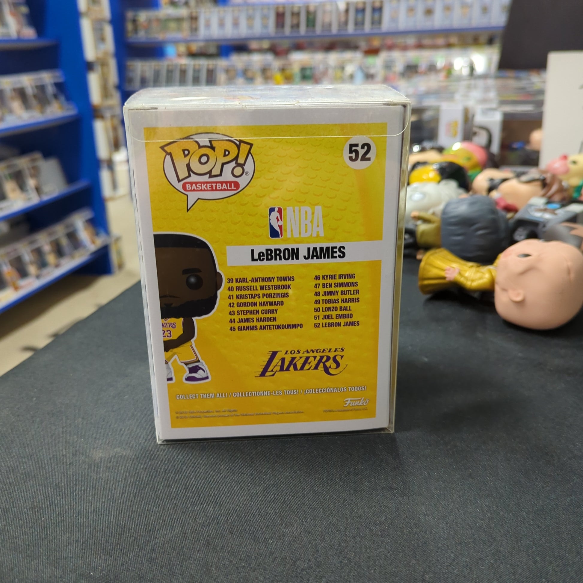 FUNKO NBA L.A Lakers - LeBron James Yellow Uniform Pop Vinyl. 52 FRENLY BRICKS - Open 7 Days