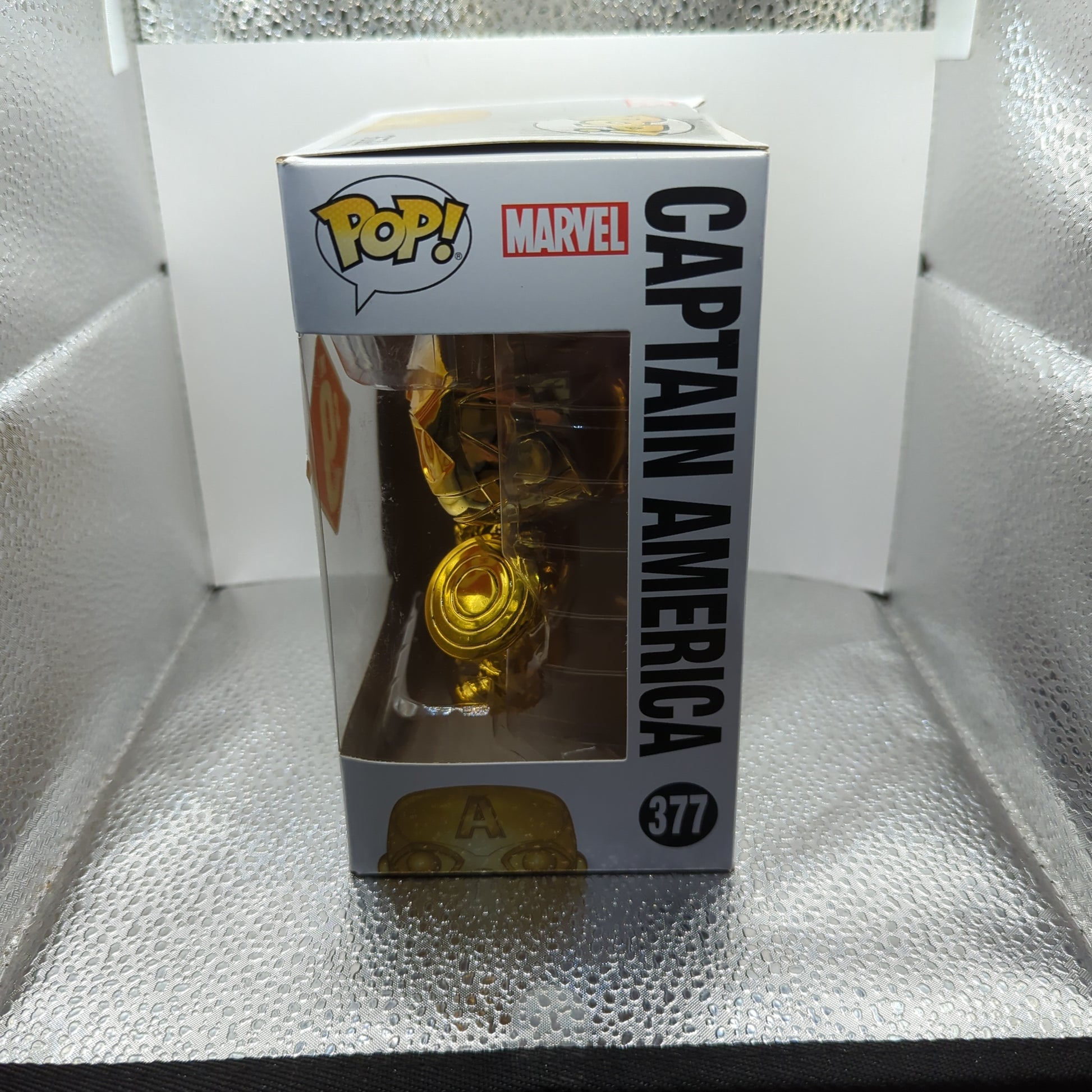 Funko Pop Marvel Studios First 10 Years Captain America Gold Chrome #377 FRENLY BRICKS - Open 7 Days