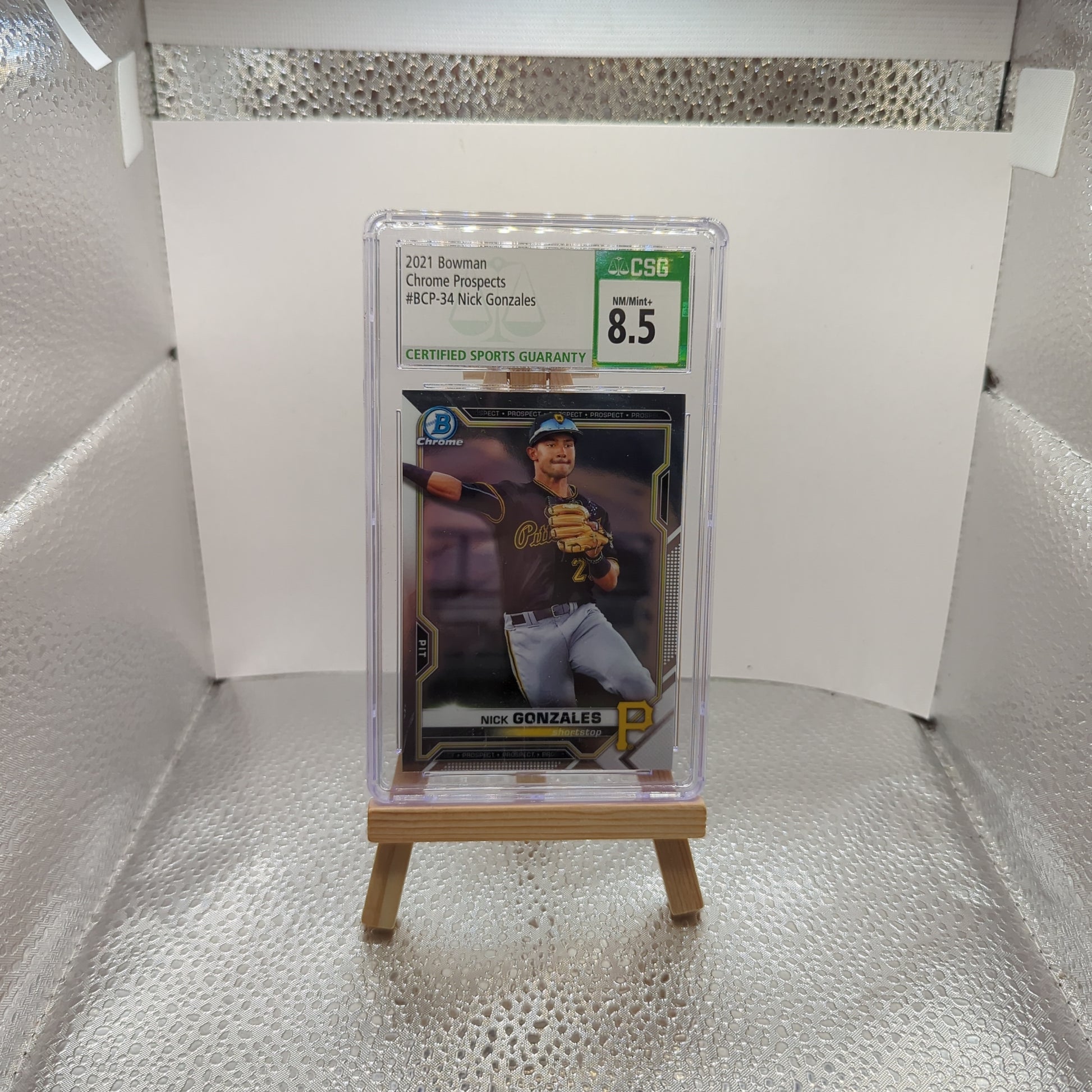 2021 Bowman Chrome Prospects Nick Gonzales CGC 8.5 Graded Pittsburgh Pirates FRENLY BRICKS - Open 7 Days
