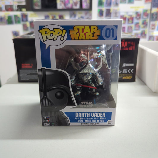 Star Wars Darth Vader Chrome Exclusive Pop! Vinyl Figure #01 FRENLY BRICKS - Open 7 Days