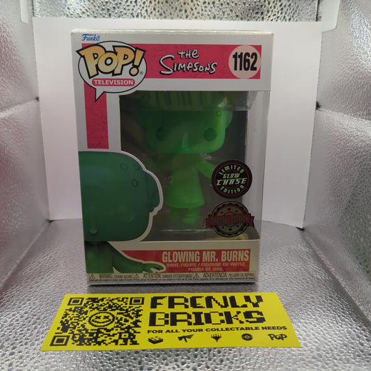 GLOWING MR. BURNS The Simpsons GLOW CHASE Funko POP! #1162 NEW FRENLY BRICKS - Open 7 Days
