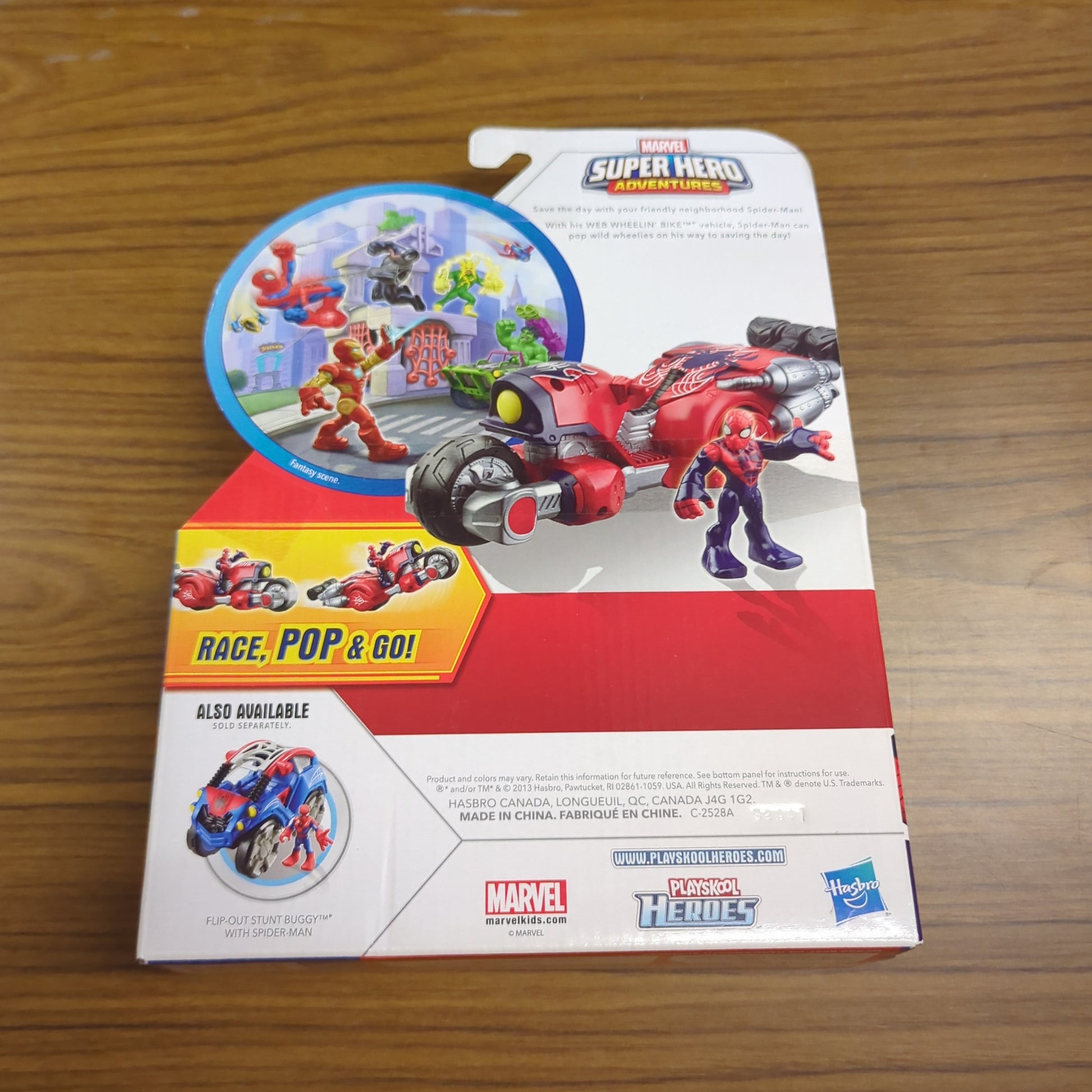 PLAYSKOOL 2013 MARVEL SUPER HERO ADVENTURES SPIDER-MAN W/ WEB WHEELIN' BIKE SET FRENLY BRICKS - Open 7 Days