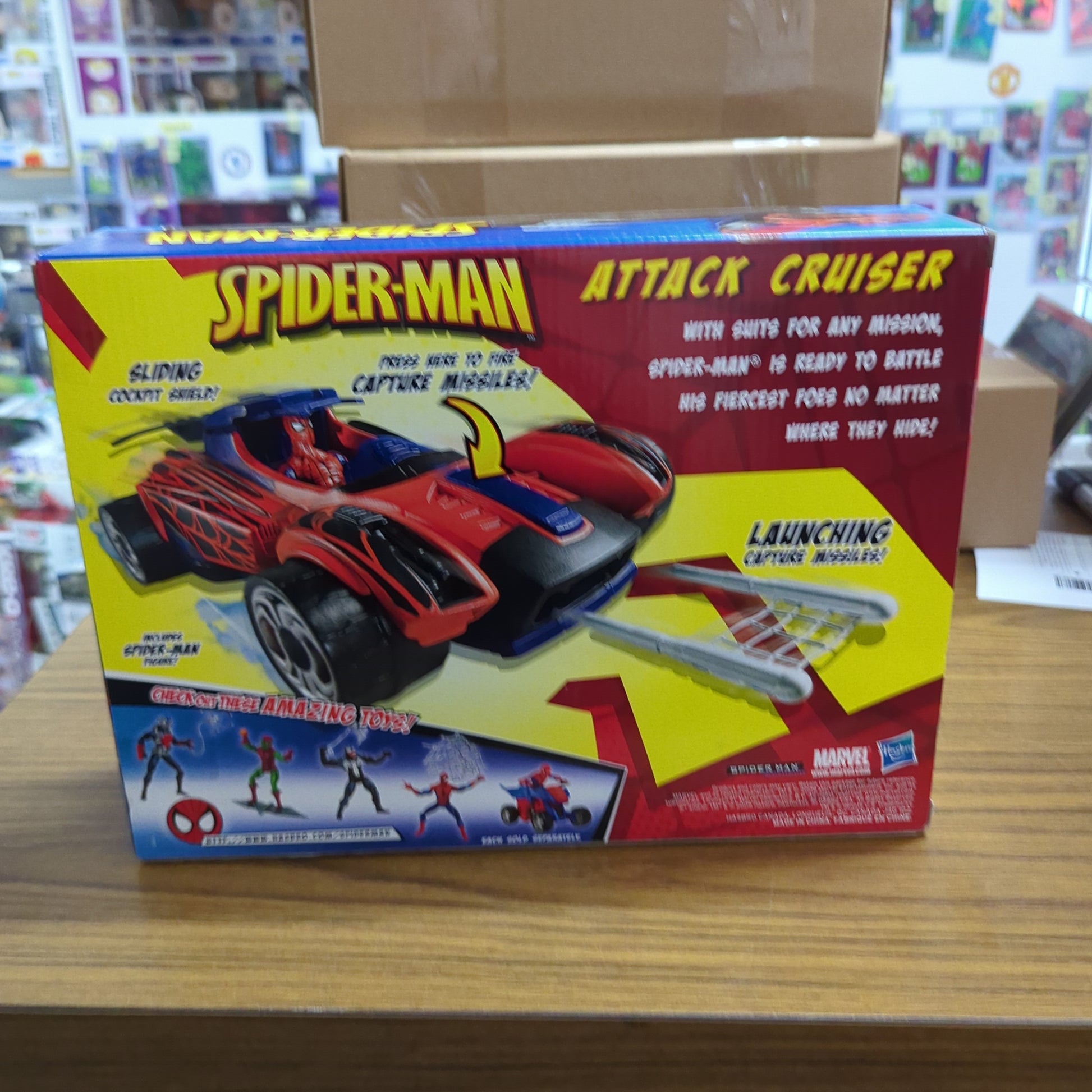 Spider-Man Attack Cruiser (Factory Sealed) W/ 4" Spiderman Figure 2009 Marvel FRENLY BRICKS - Open 7 Days