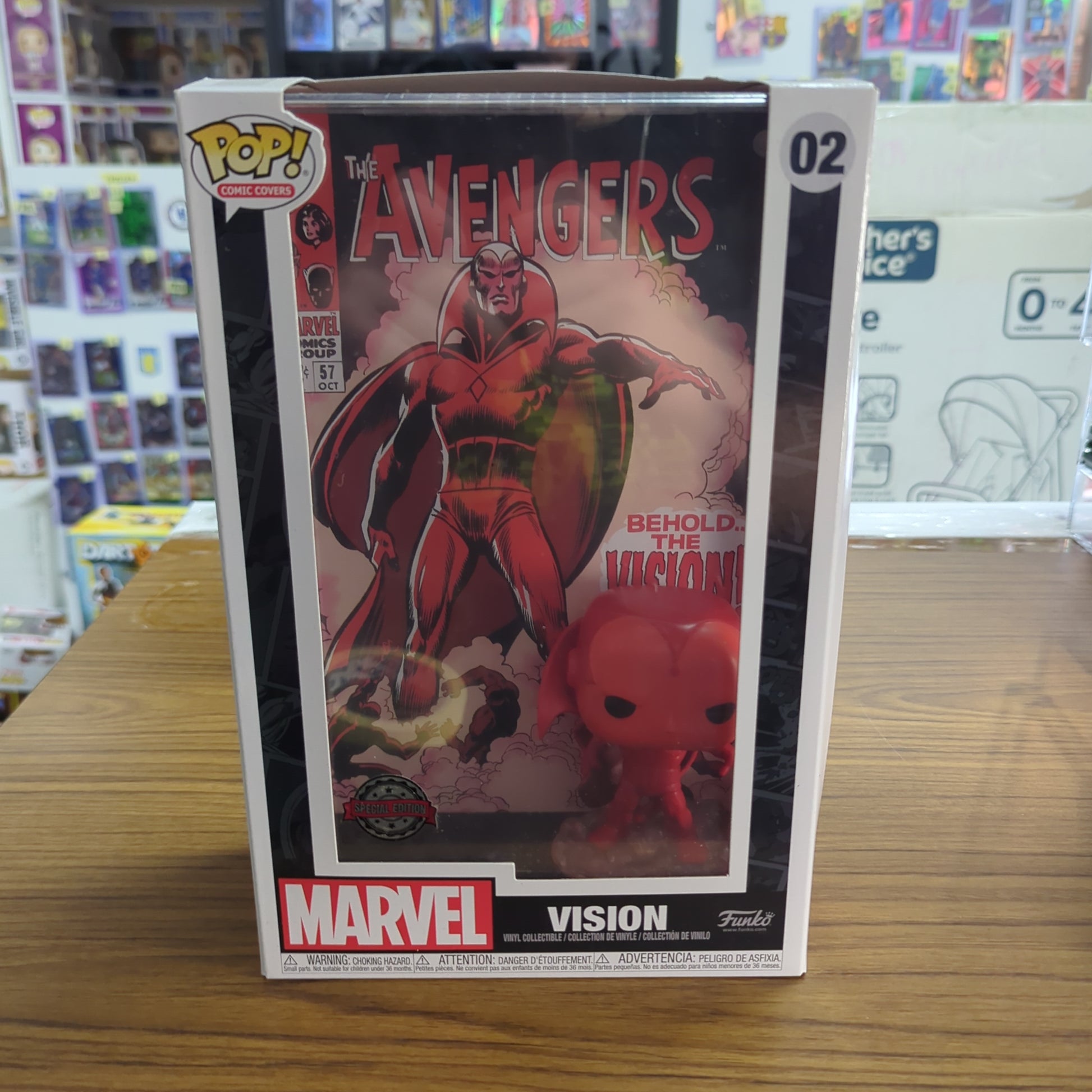 Marvel Comic Covers Funko Pop - Vision - Avengers #57 - No. 02 FRENLY BRICKS - Open 7 Days