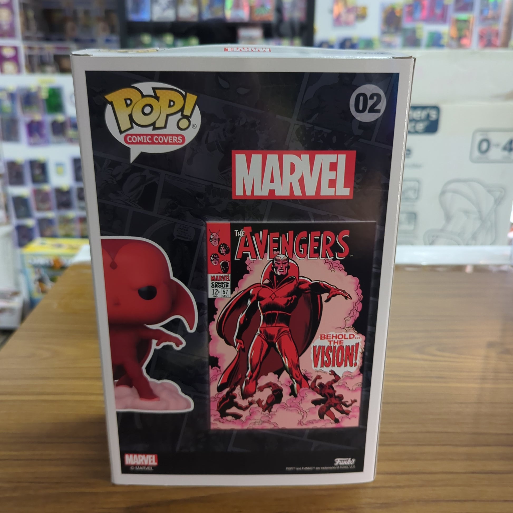 Marvel Comic Covers Funko Pop - Vision - Avengers #57 - No. 02 FRENLY BRICKS - Open 7 Days