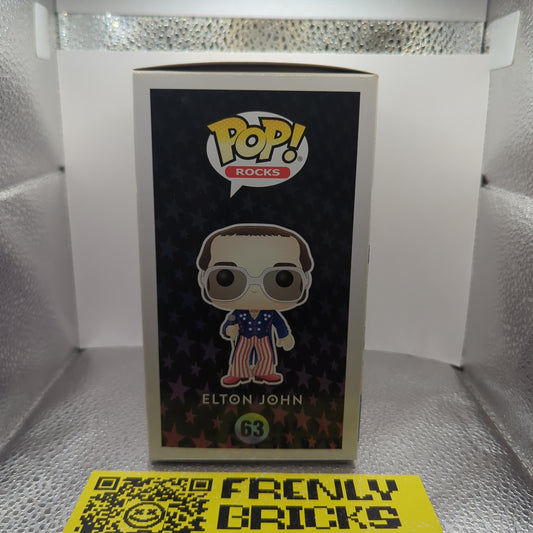 Rocks - Elton John Red White & Blue Glitter #63 Funko Pop! Vinyl FRENLY BRICKS - Open 7 Days