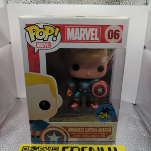 Marvel Funko Pop Vinyl - Unmasked Captain America - No. 06 FRENLY BRICKS - Open 7 Days