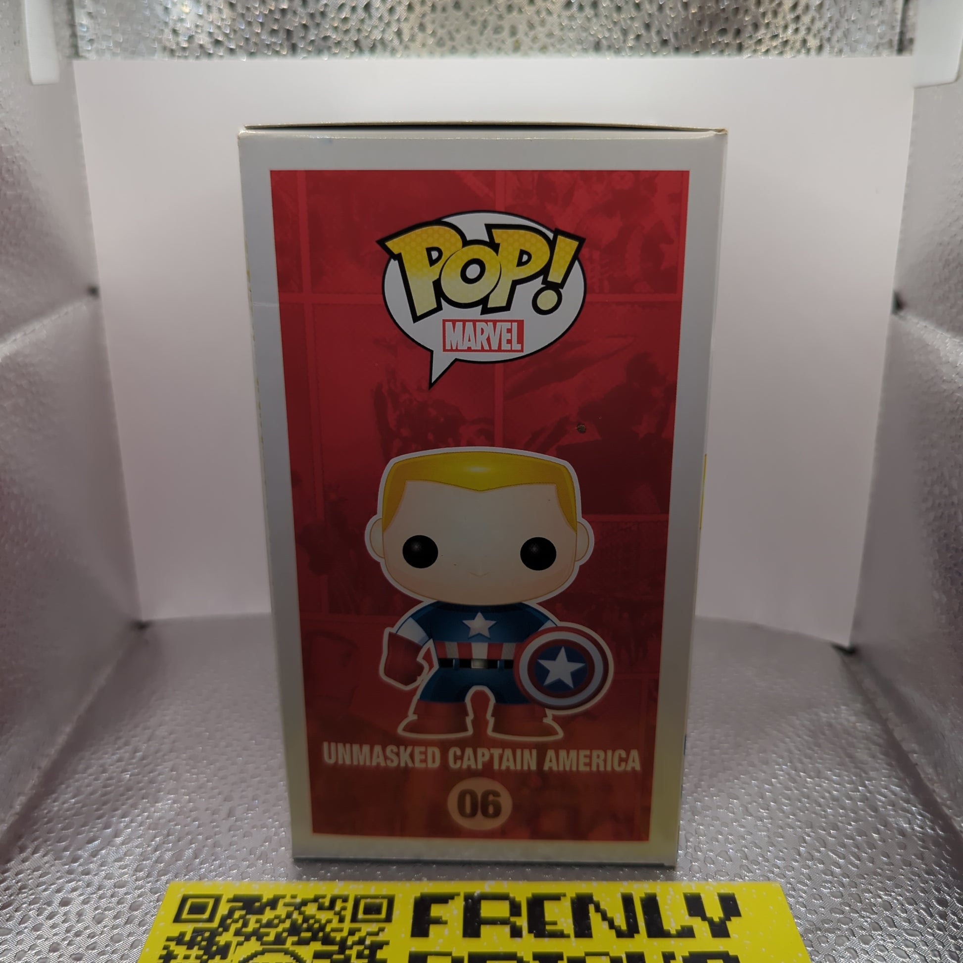 Marvel Funko Pop Vinyl - Unmasked Captain America - No. 06 FRENLY BRICKS - Open 7 Days