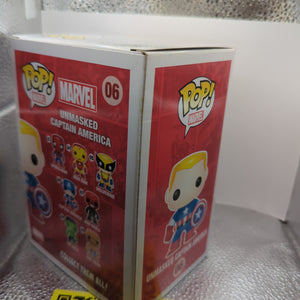 Marvel Funko Pop Vinyl - Unmasked Captain America - No. 06 FRENLY BRICKS - Open 7 Days