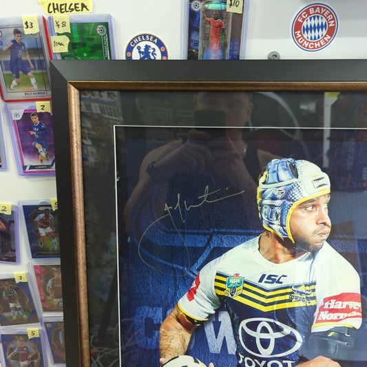 Triple Crown Johnathan Thurston Personally Signed Dally M Lithograph Frame NRL only 100 made FRENLY BRICKS - Open 7 Days