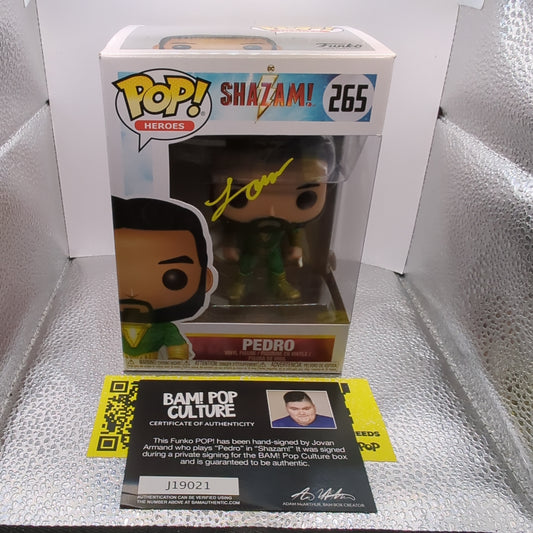 FUNKO POP VINYL Pedro #265 Shazam AUTO with coa Signed FRENLY BRICKS - Open 7 Days