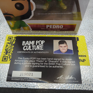 FUNKO POP VINYL Pedro #265 Shazam AUTO with coa Signed FRENLY BRICKS - Open 7 Days