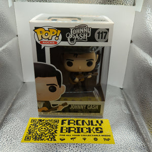 Johnny Cash #117 playing guitar Funko Pop! Vinyl Figure Rocks & Protector FRENLY BRICKS - Open 7 Days