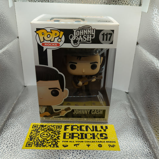 Johnny Cash #117 playing guitar Funko Pop! Vinyl Figure Rocks & Protector FRENLY BRICKS - Open 7 Days