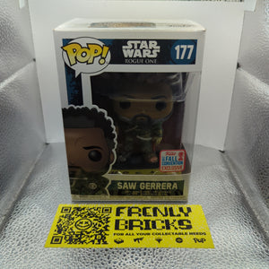 Star Wars Pop Vinyl - Saw Gerrera #177 - FallCon Exclusive - BNIB - Mint FRENLY BRICKS - Open 7 Days