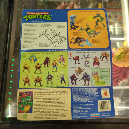 1989 Playmates Teenage Mutant Ninja Turtles Breakfightin Raphael Action Figure FRENLY BRICKS - Open 7 Days