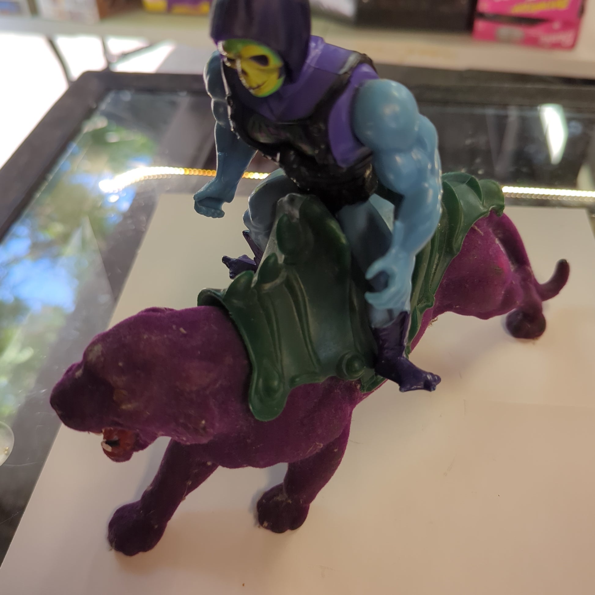 MOTU Panthor Purple Flocked Panther W/ Skeletor  Mattel VTG 1981 No Accessories FRENLY BRICKS - Open 7 Days