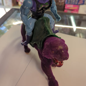 MOTU Panthor Purple Flocked Panther W/ Skeletor  Mattel VTG 1981 No Accessories FRENLY BRICKS - Open 7 Days