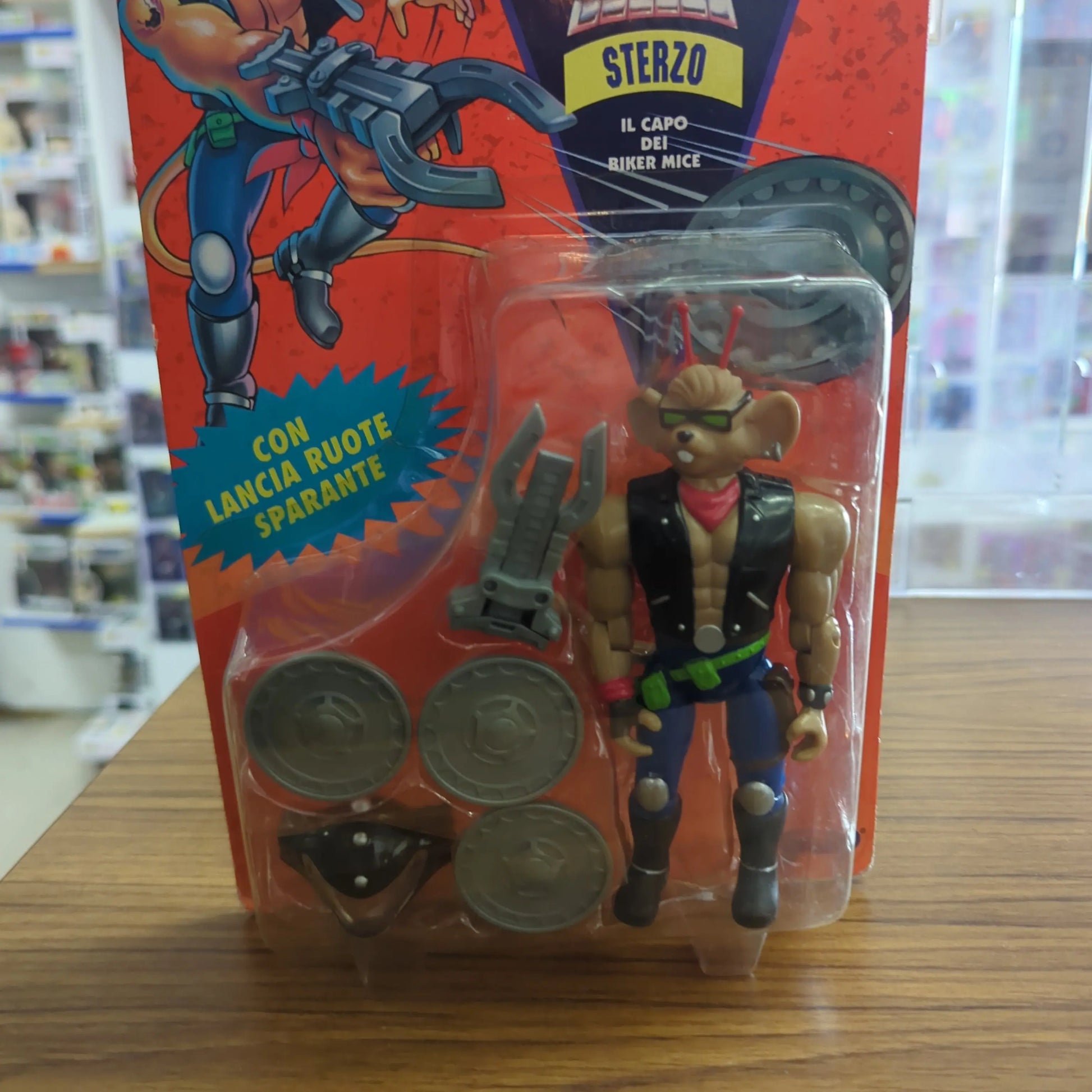 Vintage 1993 Galoob Biker Mice from Mars Throttle Action Figure Sealed New MOC ITALIAN FRENLY BRICKS - Open 7 Days