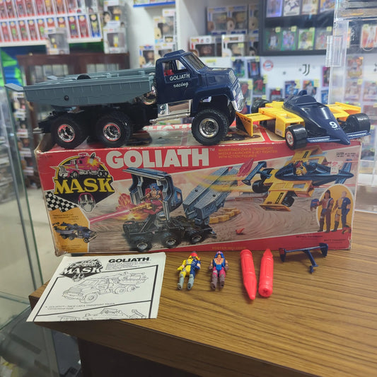 M.A.S.K. Goliath with box, includes two figures, instruction all included is in photos used FRENLY BRICKS - Open 7 Days