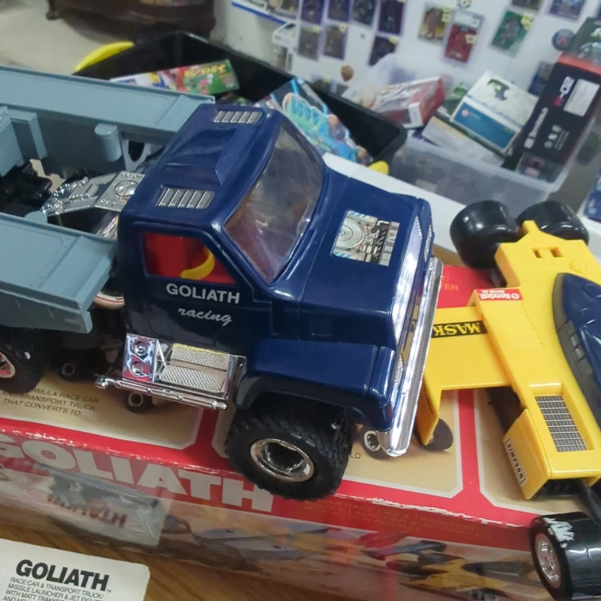 M.A.S.K. Goliath with box, includes two figures, instruction all included is in photos used FRENLY BRICKS - Open 7 Days