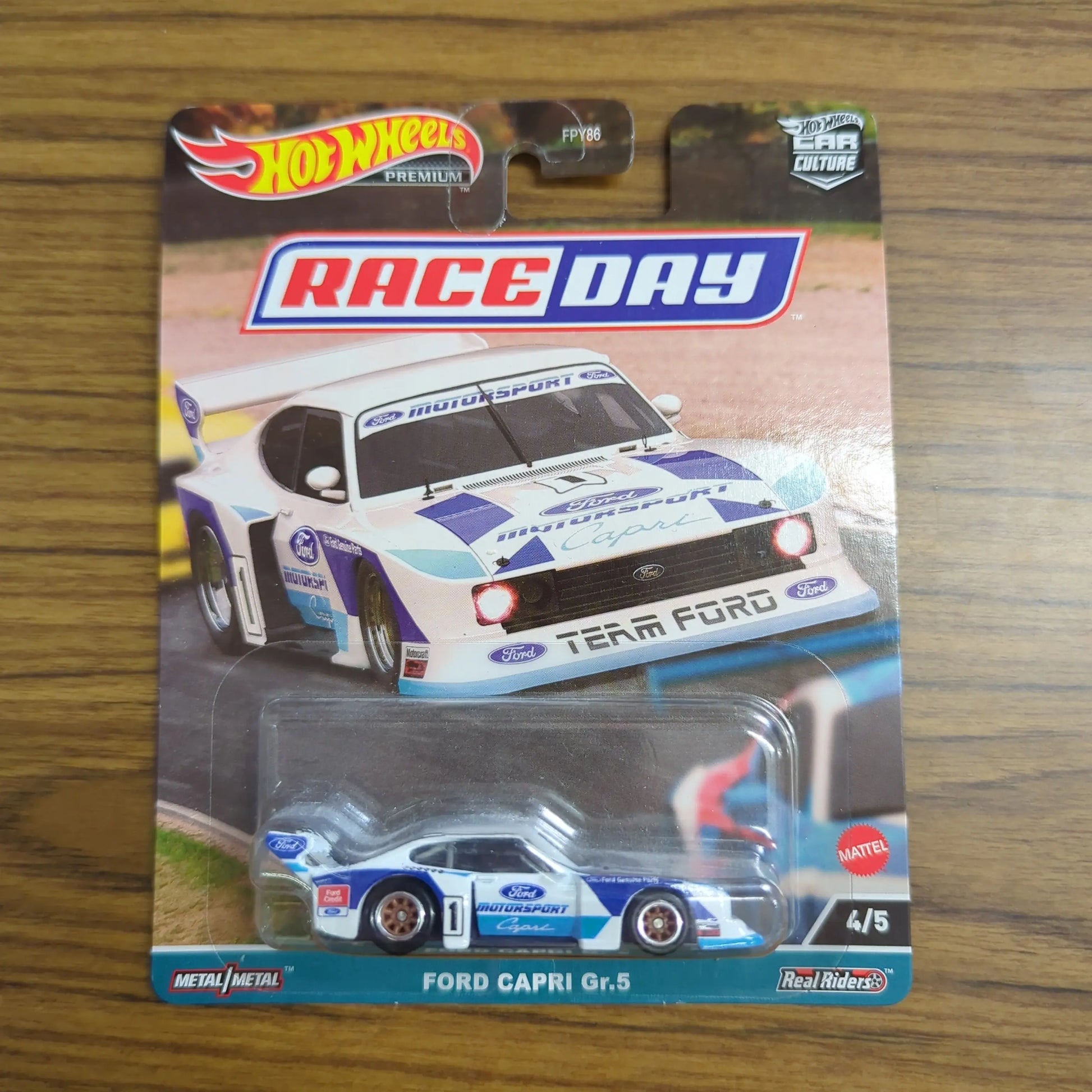 Hot Wheels Premium 1:64 Car Culture 2023 Race Day Ford Capri Gr.5 FRENLY BRICKS - Open 7 Days