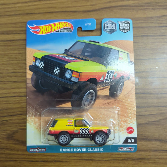 HOT WHEELS PREMIUM CAR CULTURE 2023 HW OFF ROAD - RANGE ROVER CLASSIC - #5/5 FRENLY BRICKS - Open 7 Days