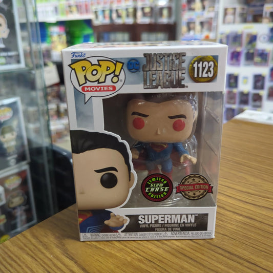 Funko Pop! SUPERMAN #1123 Glow CHASE Justice League FRENLY BRICKS - Open 7 Days