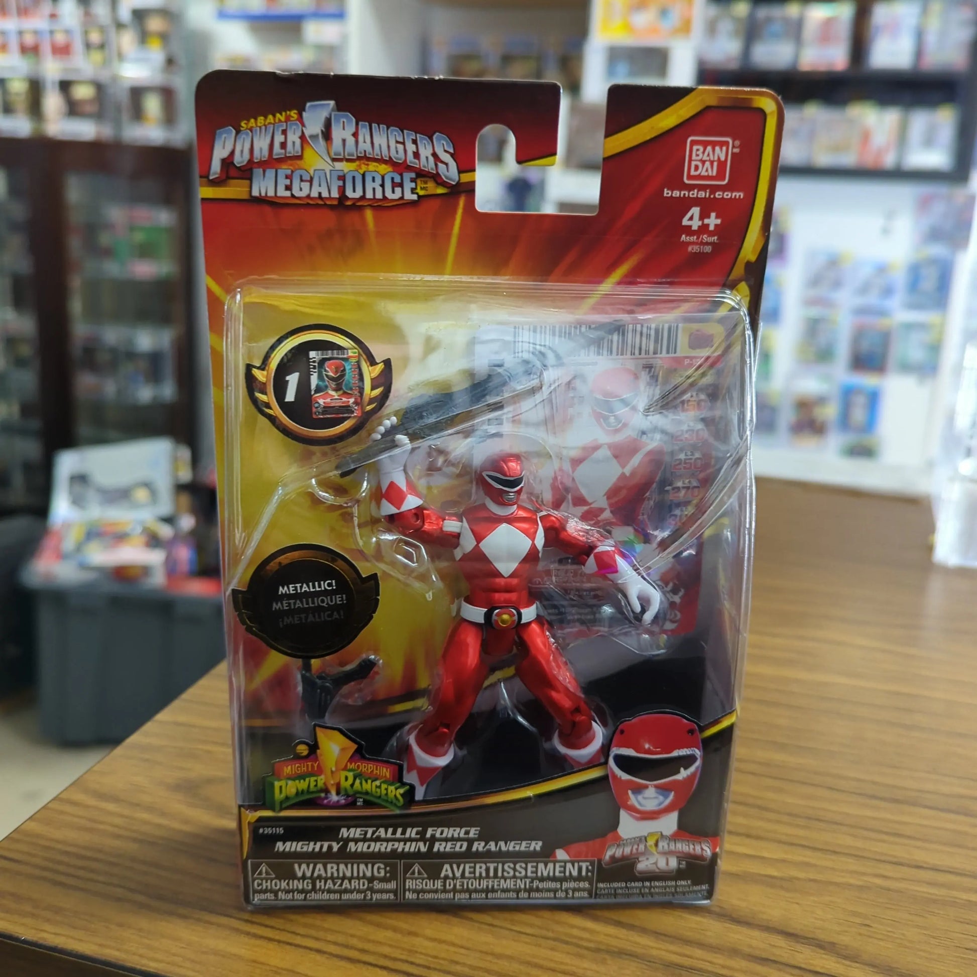 Bandai Metallic Red Ranger Mighty Morphin 4" Power Rangers Megaforce MOC FRENLY BRICKS - Open 7 Days