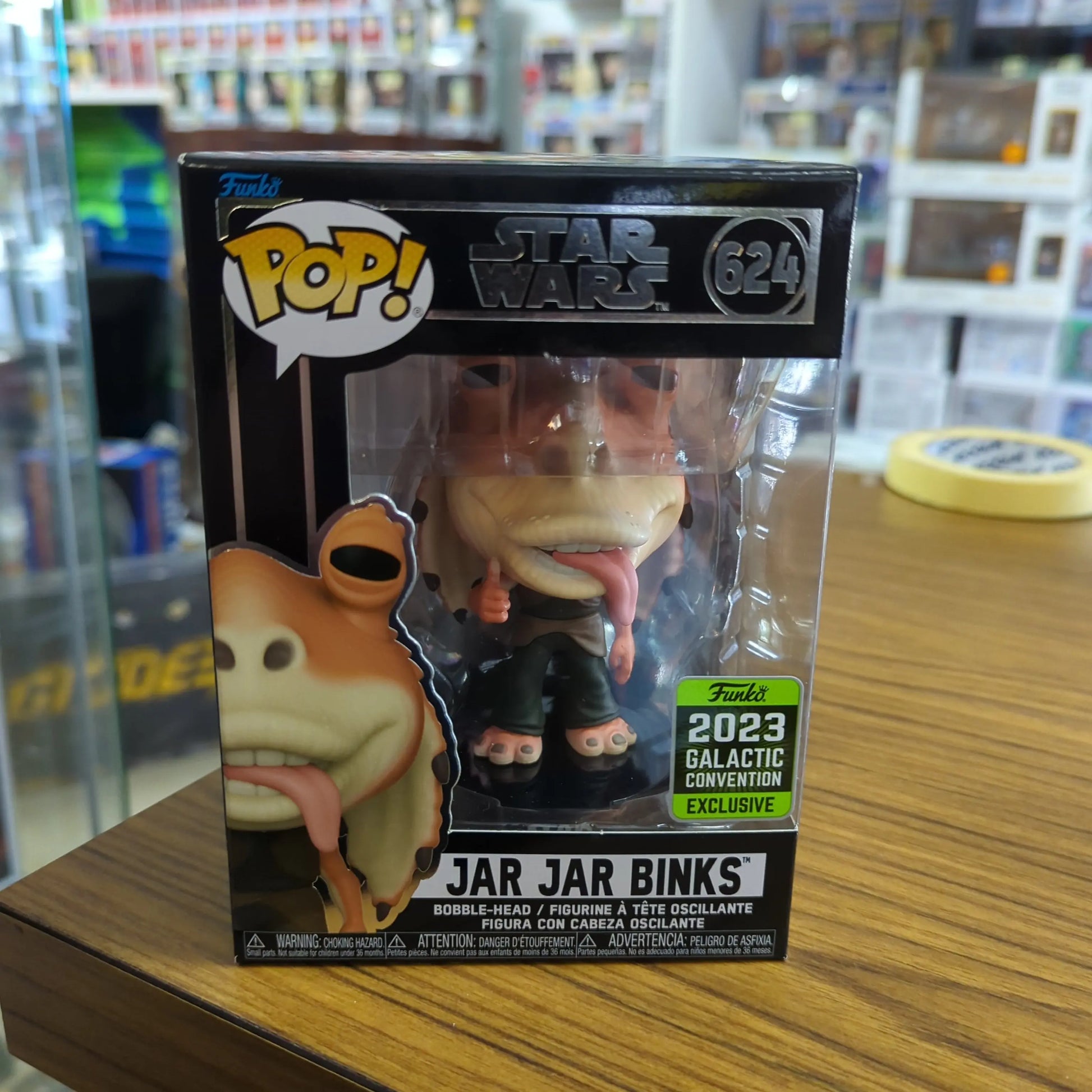 Star Wars Funko Pop Vinyl Figure Jar Jar Binks No.624 2023 Galactic Convention FRENLY BRICKS - Open 7 Days