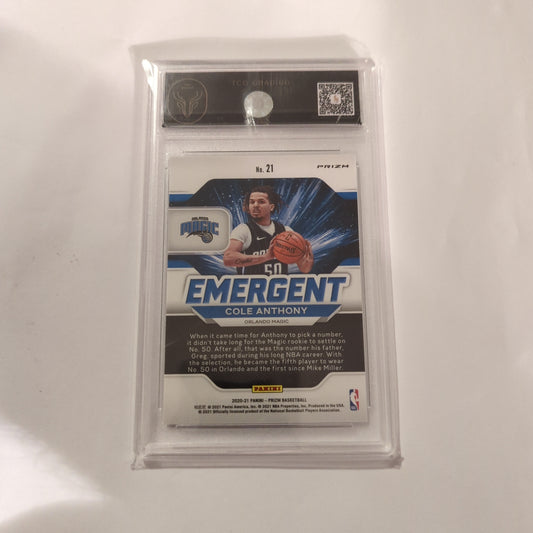 2020-2021 Panini Prizm COLE ANTHONY #21 silver Prizm Emergent GRADED TCG 9.5 CA21 FRENLY BRICKS - Open 7 Days