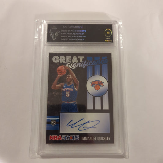 2020-21 Panini Hoops Immanuel Quickly AUTOGRAPH GS-IQU Great Significance TCG GRADED 9 IQAUTO FRENLY BRICKS - Open 7 Days